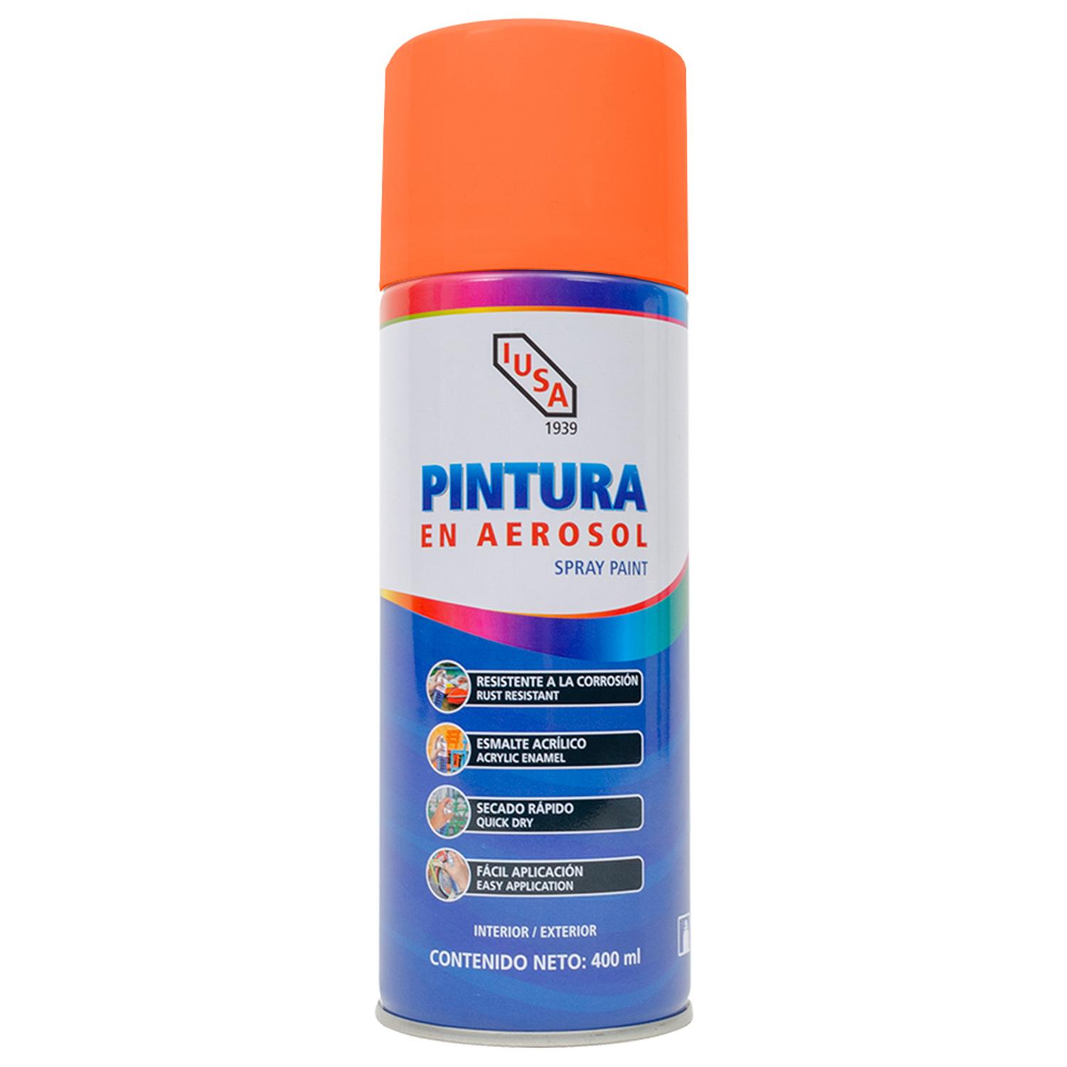 Pintura color naranja fluorescente en aerosol