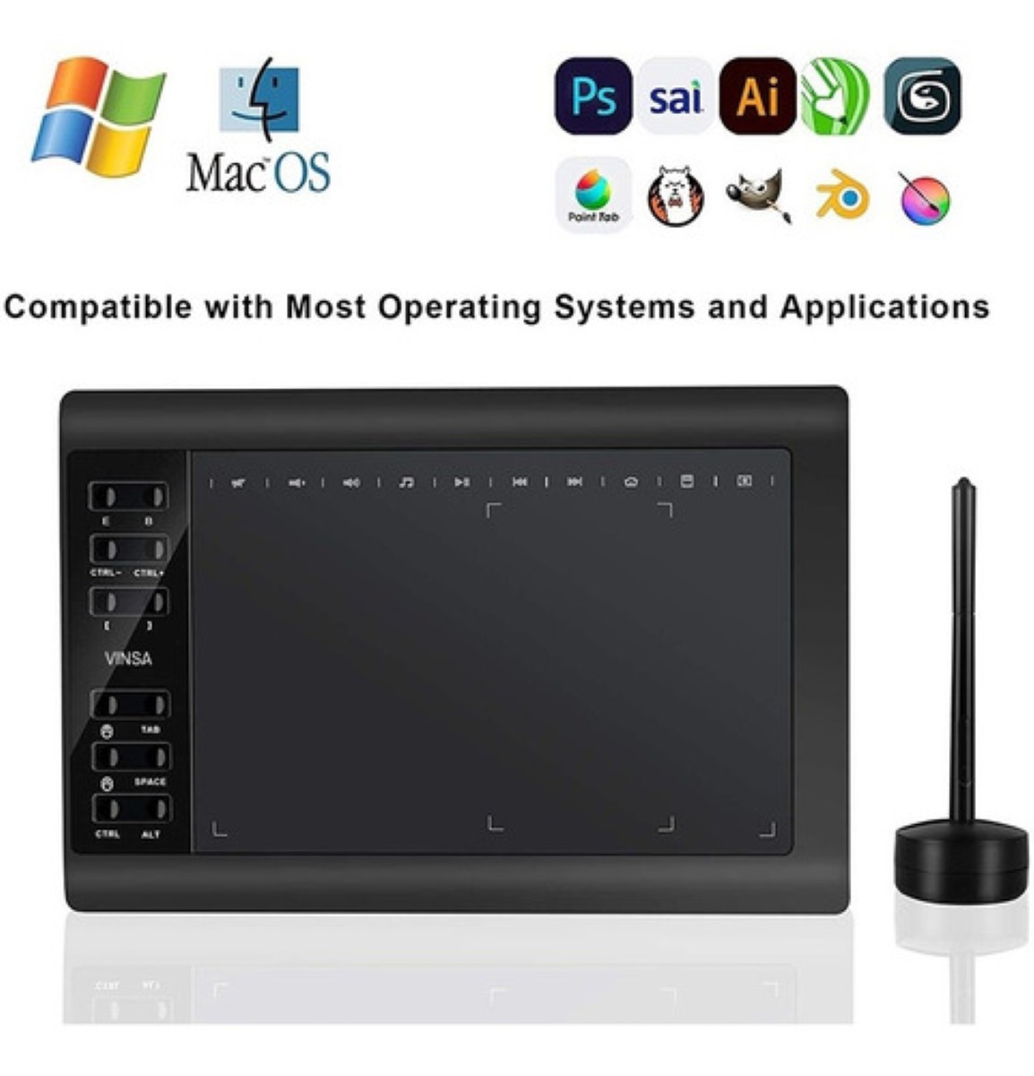 Tableta Gráfica 10x6 Con 8192 Niveles De Presión Y 22 Teclas
