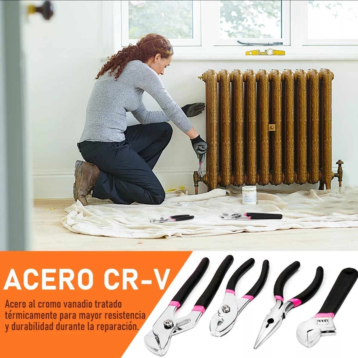 Juego De Herramientas Mecánicas Para Mujer Rosa 222 Piezas