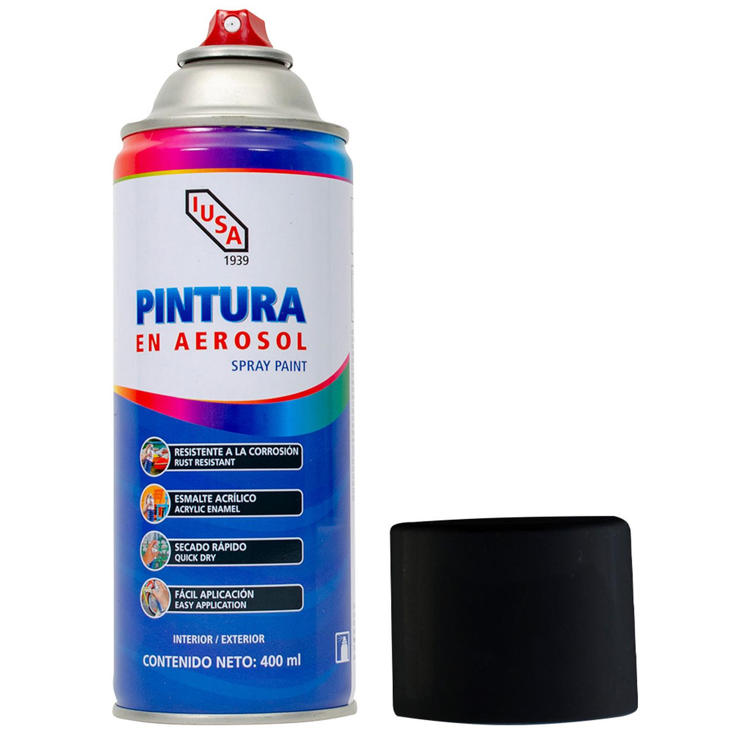 Pintura color negro brillante en aerosol 