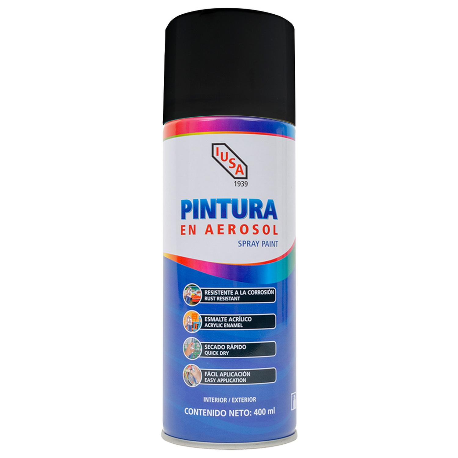 Pintura color negro brillante en aerosol 