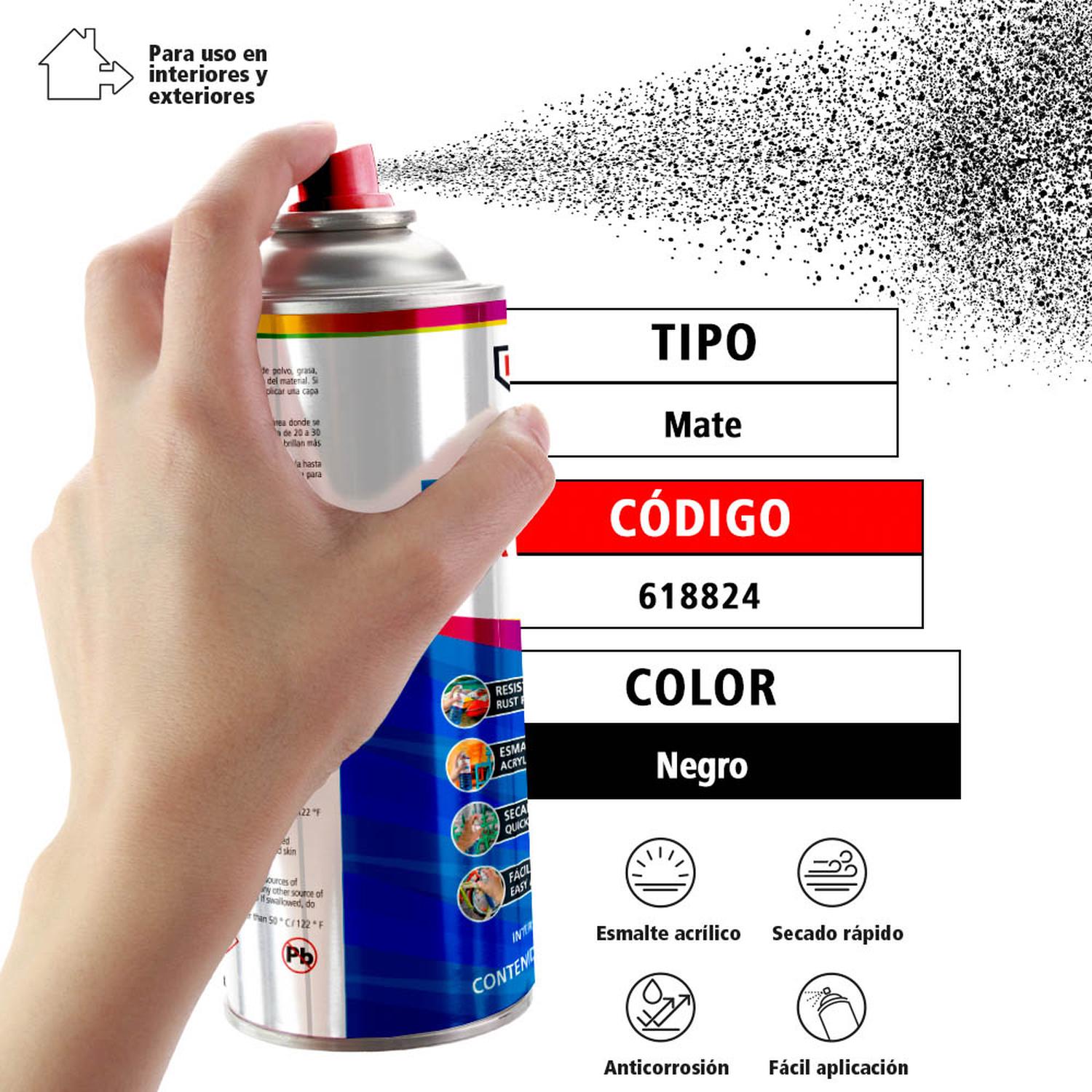 Pintura color negro mate en aerosol 