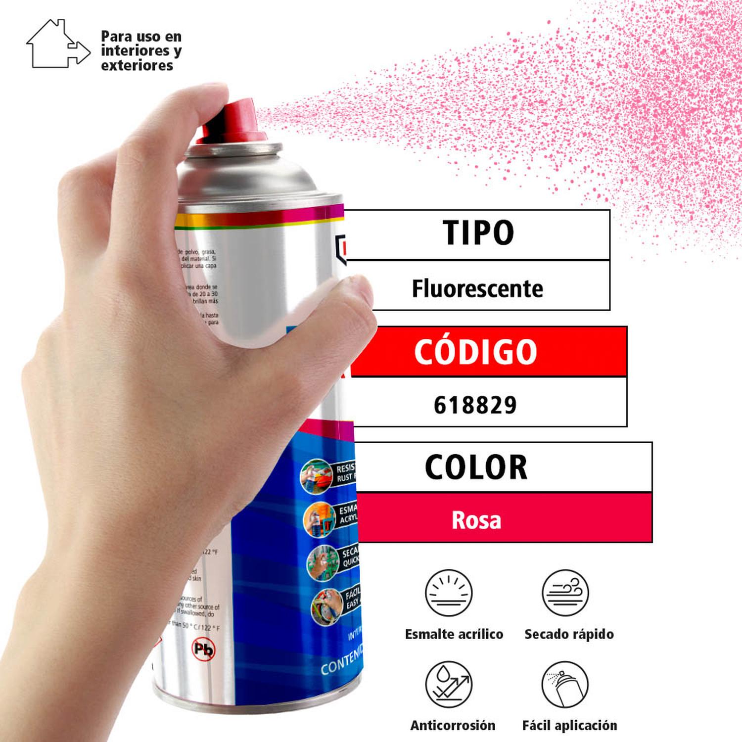 Pintura color rosa fluorescente en aerosol 
