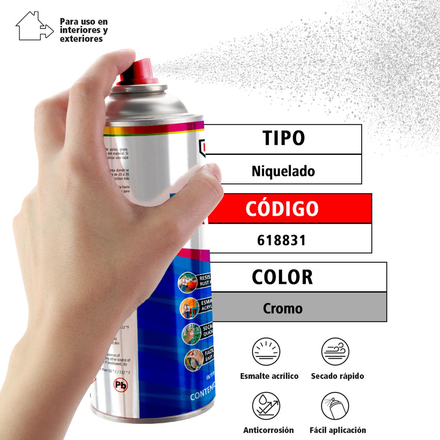 Pintura color cromo en aerosol