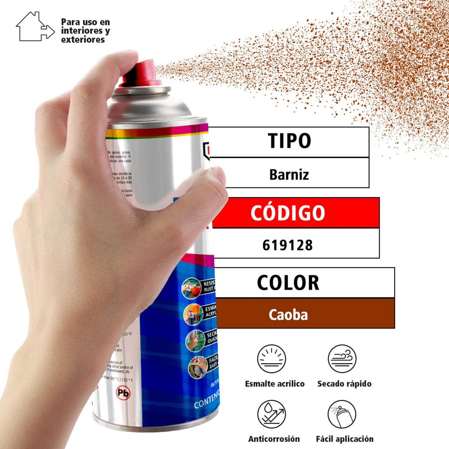 Pintura En Aerosol, Iusa, Tipo Barniz, Color Caoba