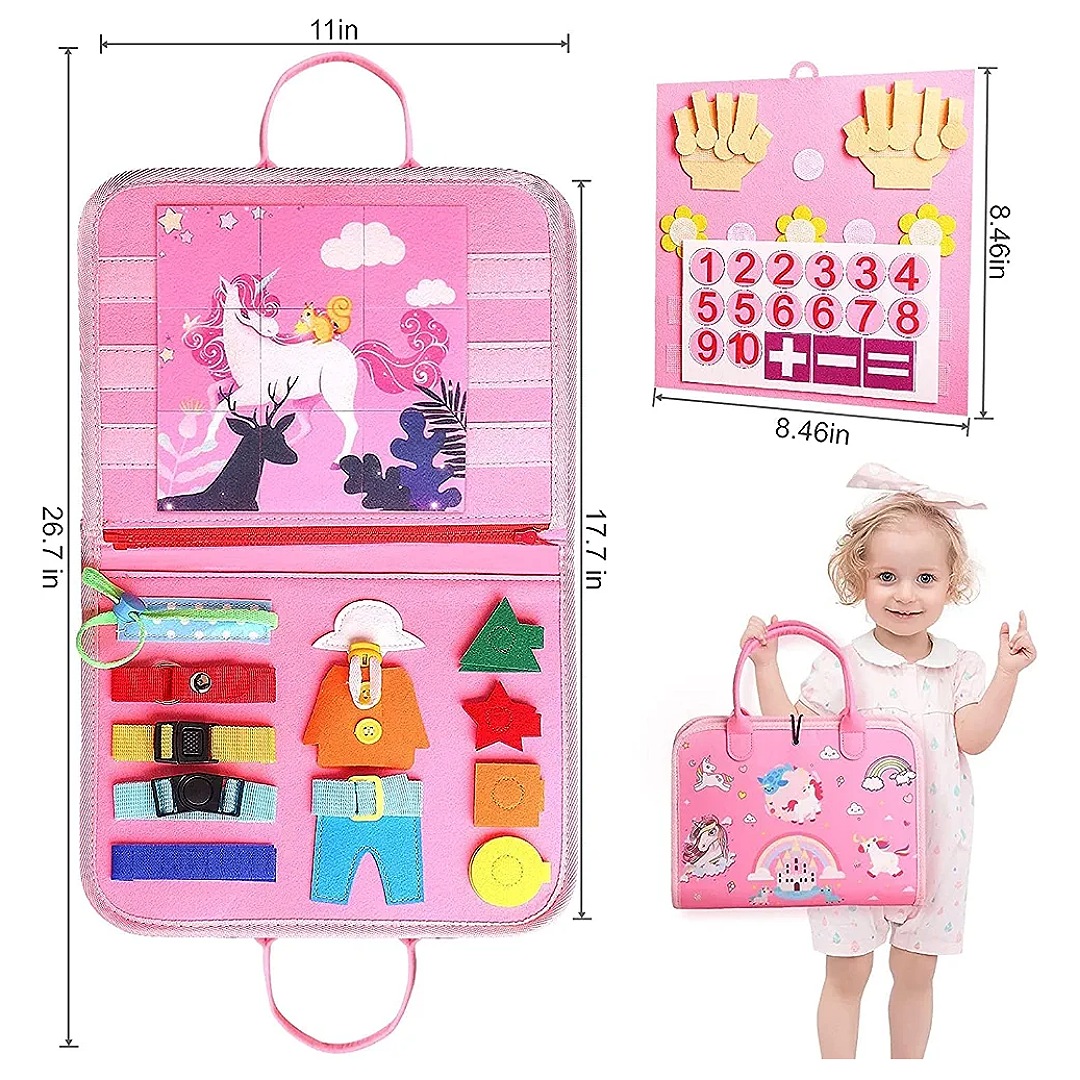 JIUS@FF Tableros De Actividades para Niños Pequeños, Juguetes Montessori, Juguetes Sensoriales Y Educativos, Juguetes para Niños O Niñas Pequeños (Verde)