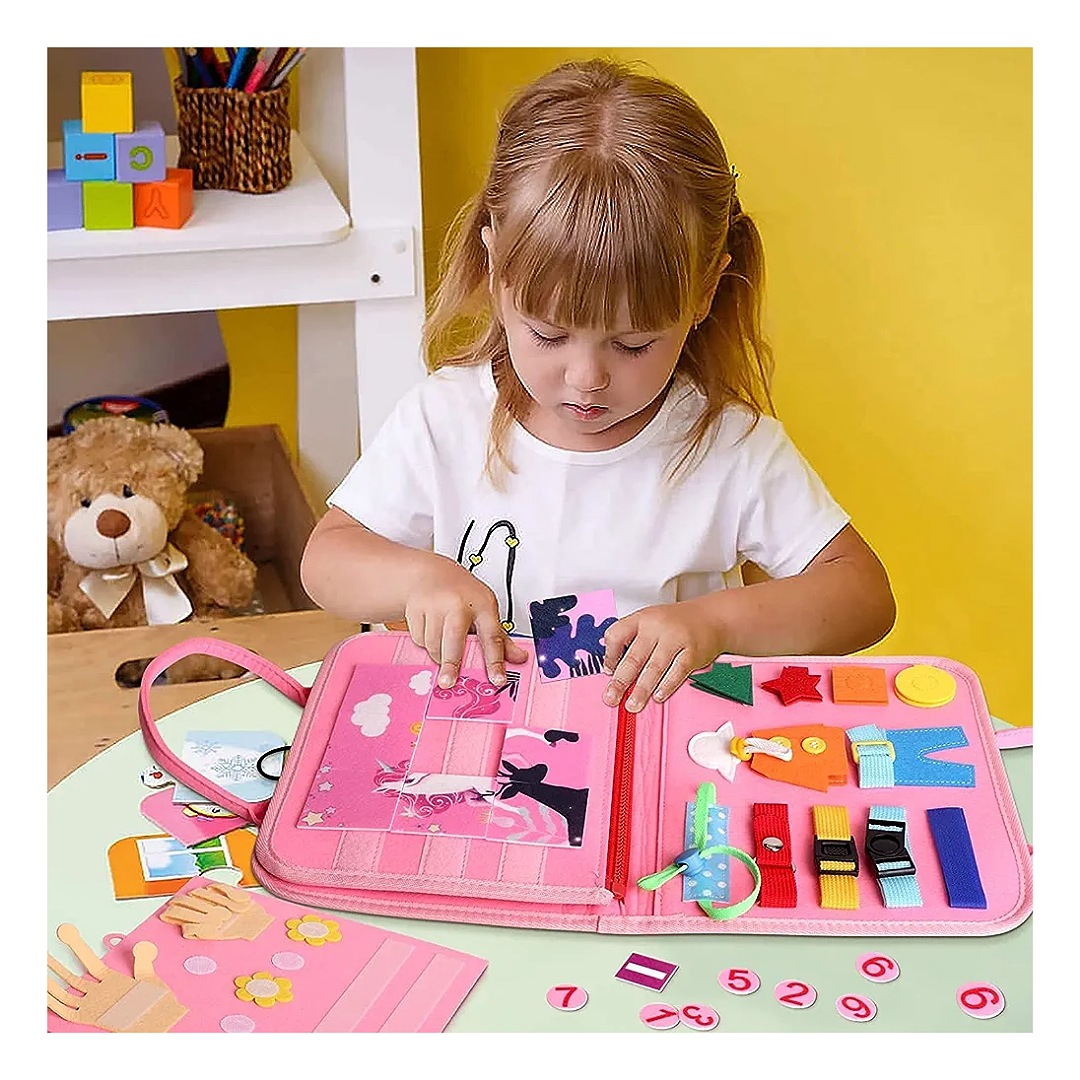 JIUS@FF Tableros De Actividades para Niños Pequeños, Juguetes Montessori, Juguetes Sensoriales Y Educativos, Juguetes para Niños O Niñas Pequeños (Verde)