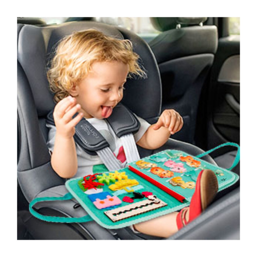 JIUS@FF Tableros De Actividades para Niños Pequeños, Juguetes Montessori, Juguetes Sensoriales Y Educativos, Juguetes para Niños O Niñas Pequeños (Verde)