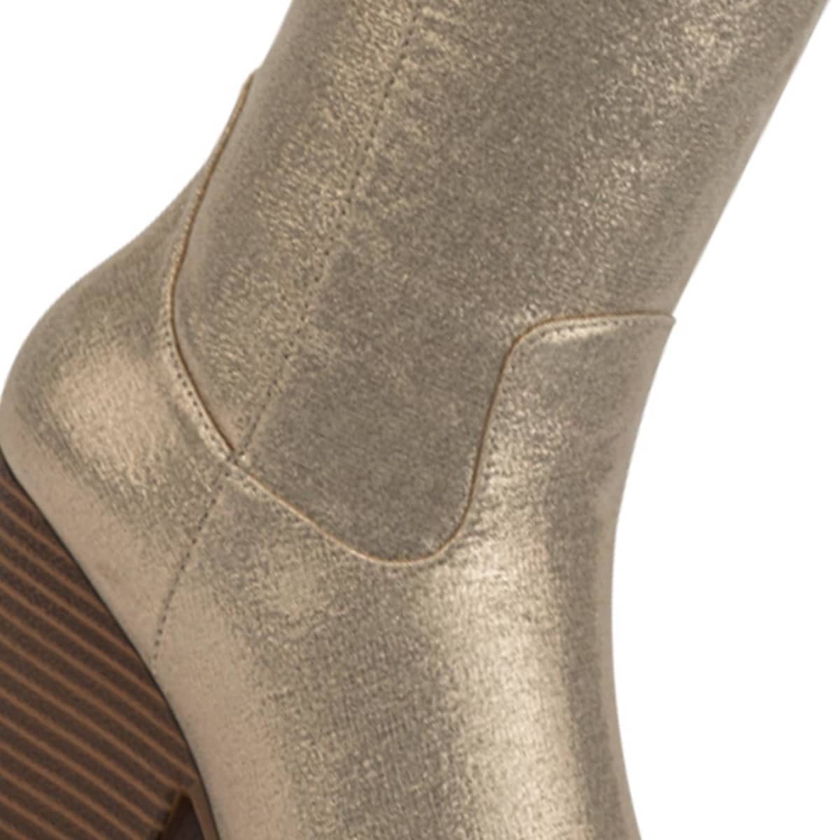 Botas vaqueras con pedrería marca Tierra Bendita, con acabado metálico, 1085424