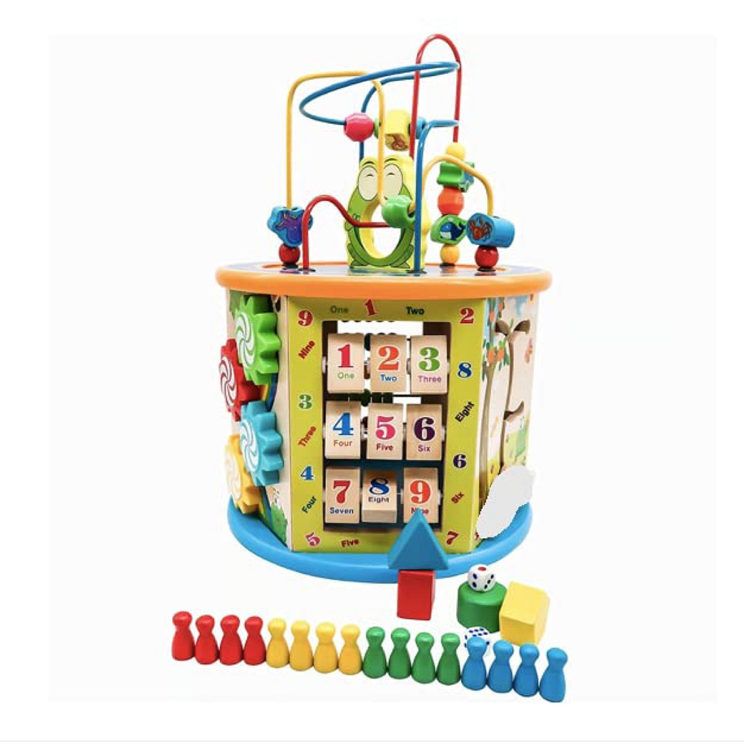 EMYM Juguete Didactico para Bebes y Niños Cubo Redondo con 8 Funciones Únicas: Laberinto, Cuenta De Números, Reloj, Figuras ¡Y Más! Ideal para El Desarrollo del Niño, Juguete de Montessoriñ