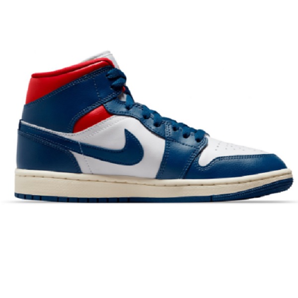 Tenis Air Jordan 1 Mid Azul/rojo/blanco Basketball Mujer