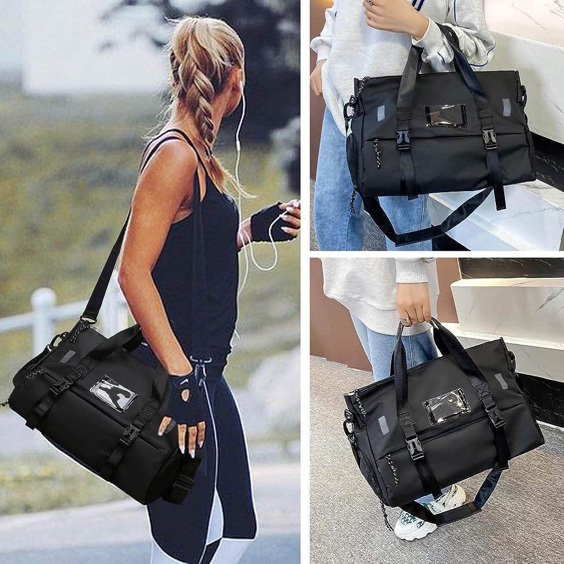NANWEI Maleta Deportiva, Maleta Gym con Compartimento para Zapatos, Bolsa Deportiva para Hombres y Mujeres, Mochila Gym Impermeable Gran Capacidad y Ligero