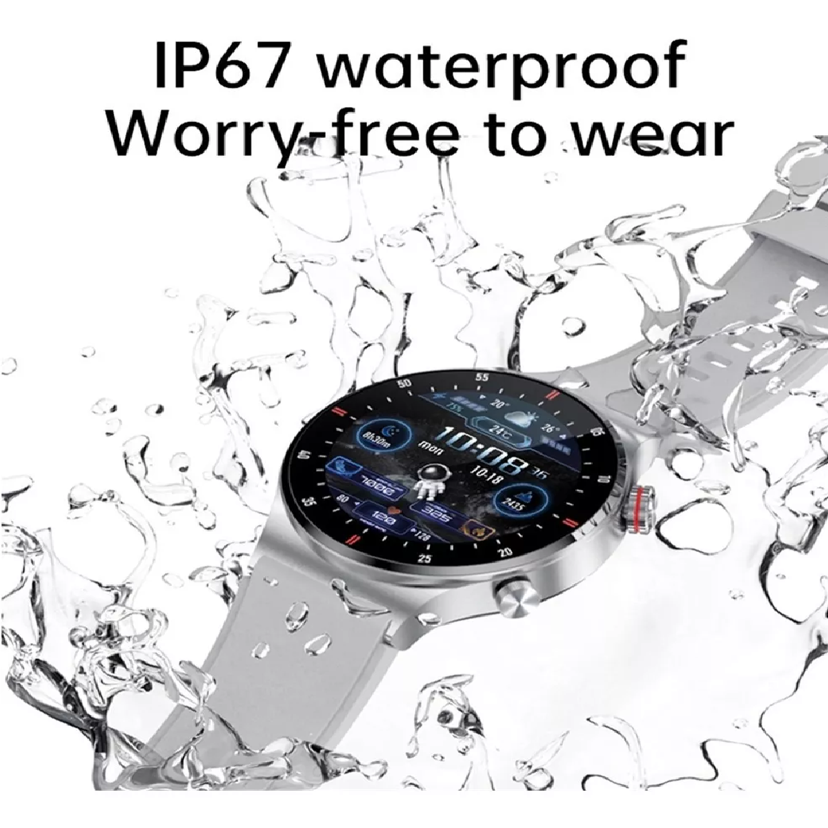 Reloj Inteligente Hombre Bluetooth Llamada Deporte Plateado