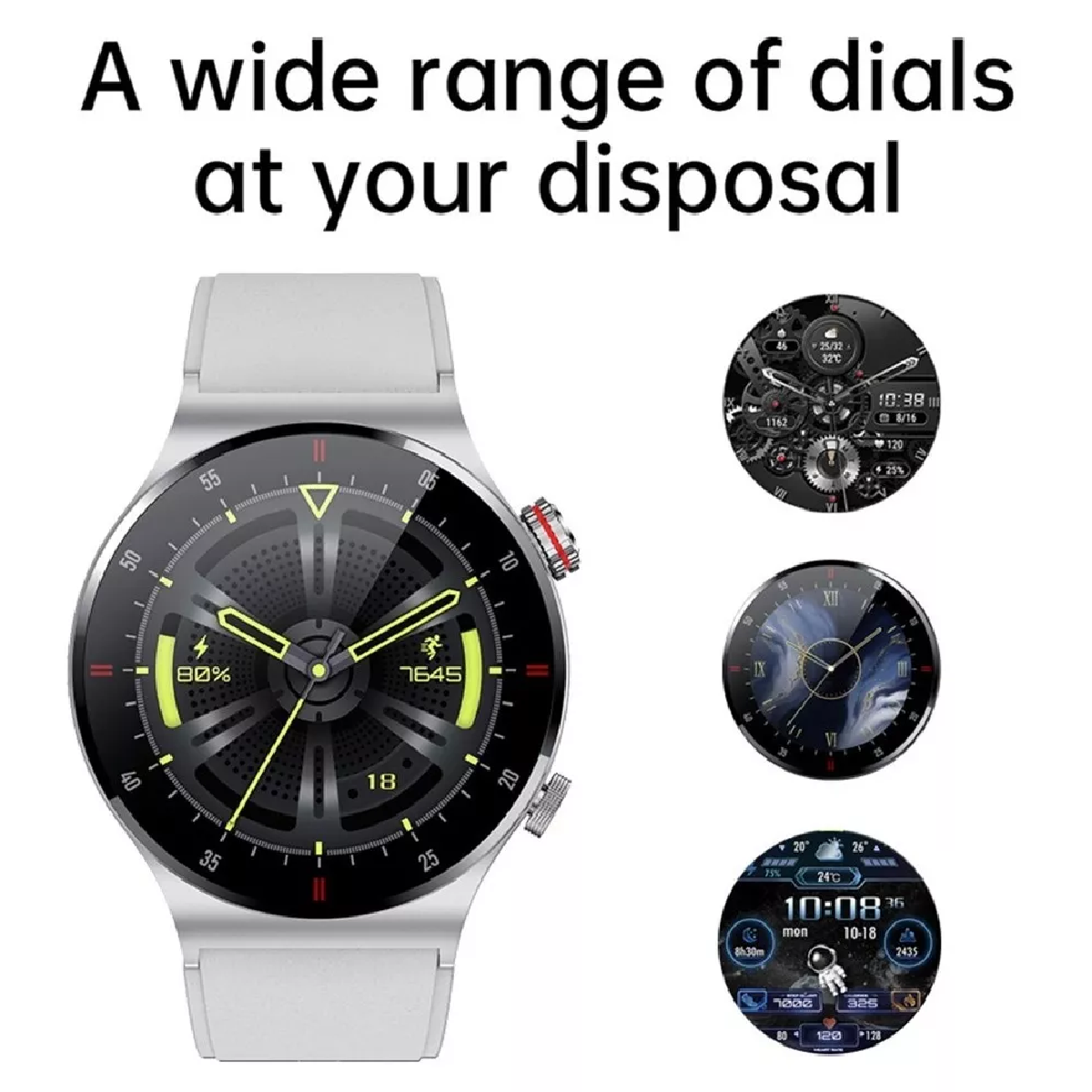 Reloj Inteligente Hombre Bluetooth Llamada Deporte Plateado