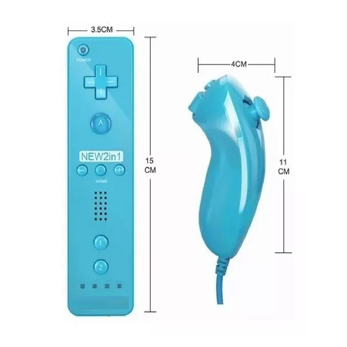 Mando A Distancia 2 En 1 compatible con Wii Azul