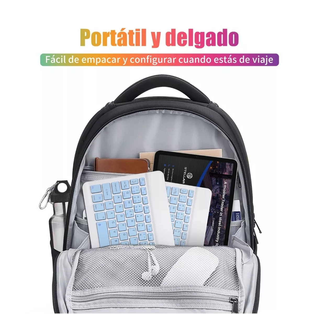 Teclado Inalámbrico Bluetooth Para iPad Android Pc Azul