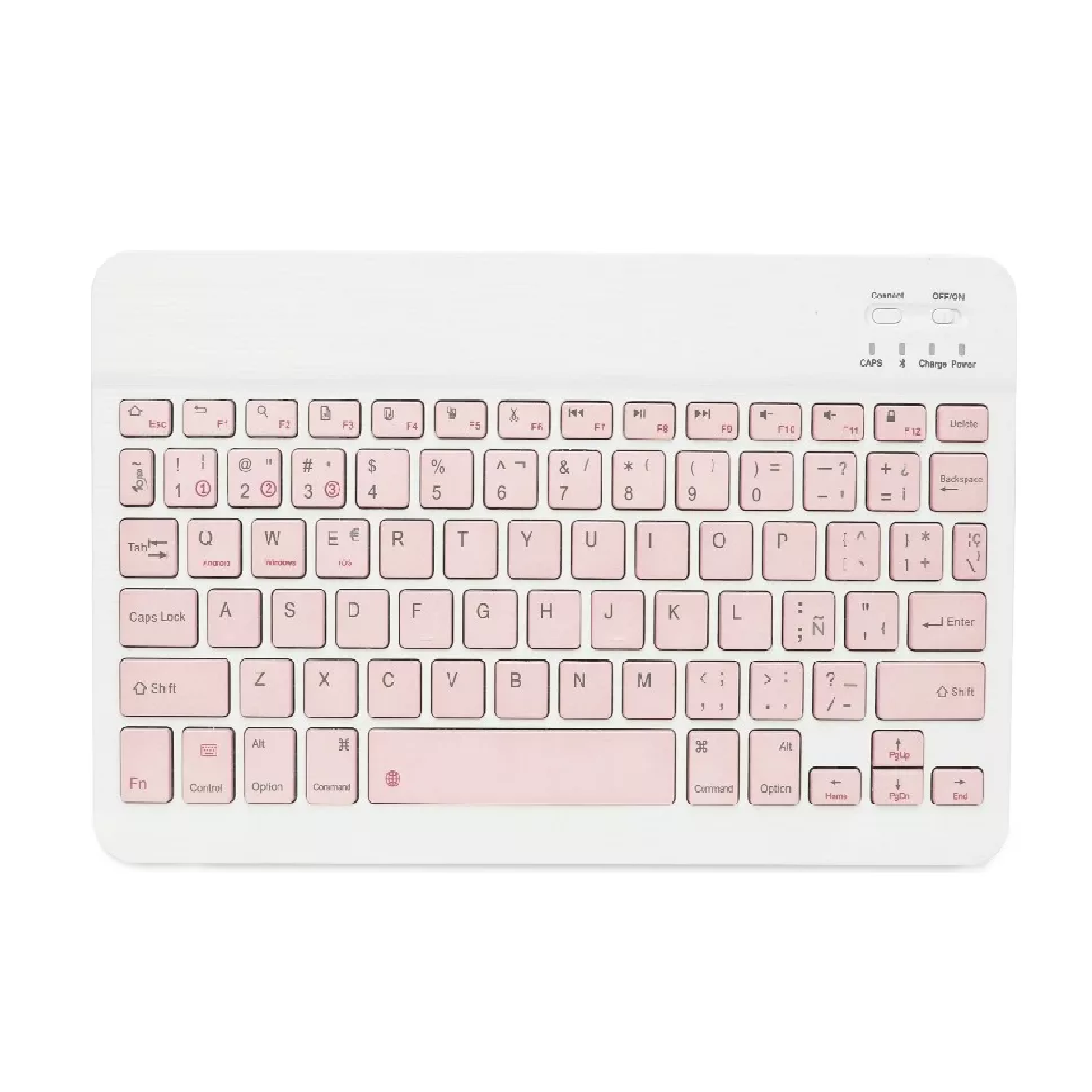 Teclado Inalámbrico Bluetooth Para iPad Android Pc Rosa