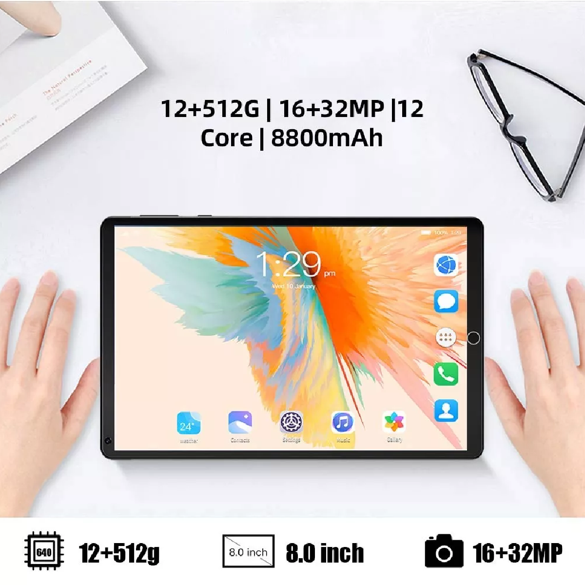 Tablet 12+512gb Memoria Ram Wifi Android 10 Pad Bluetooth