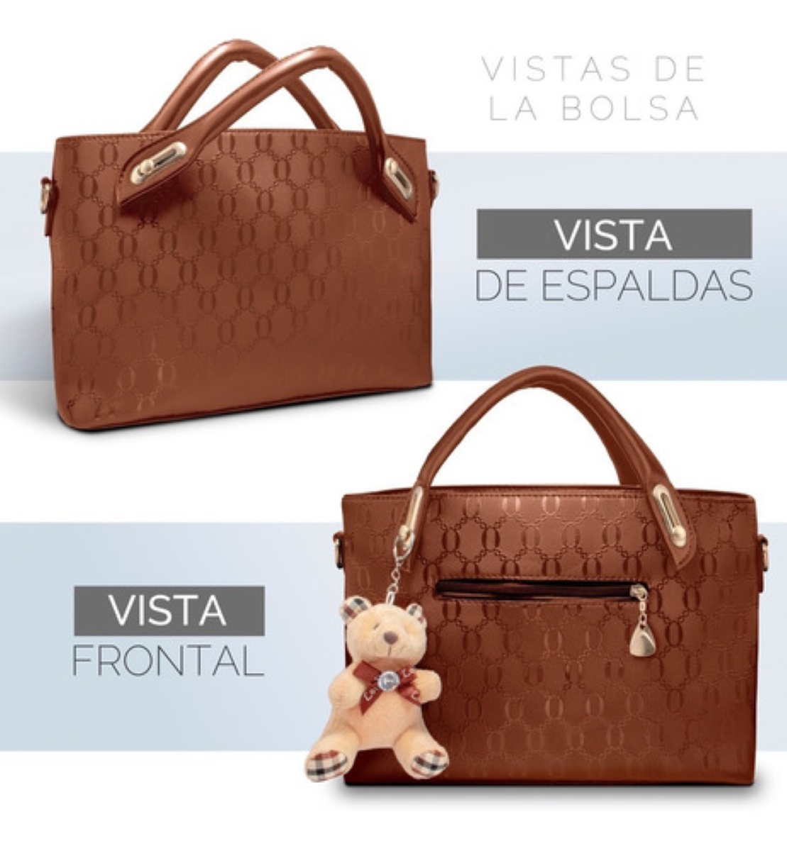 Set 4 Bolsos Impermeables De Lujo Para Mujer Marron