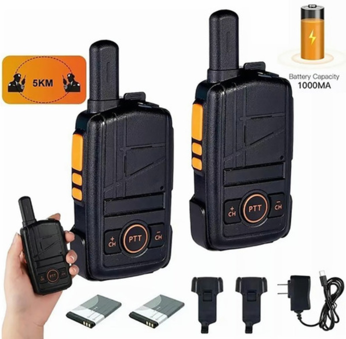 Radios Walkie Talkie Recargable Altavoces Con Micrófono 