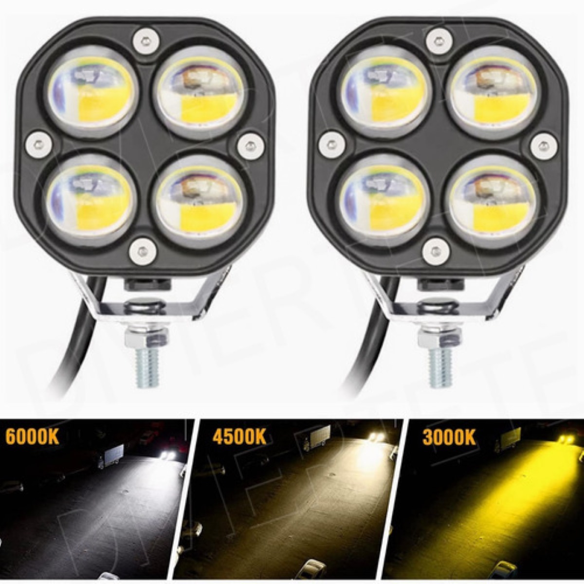 Faros De Lupa Doble Color Spot Luz Universal 28000 Lúmenes