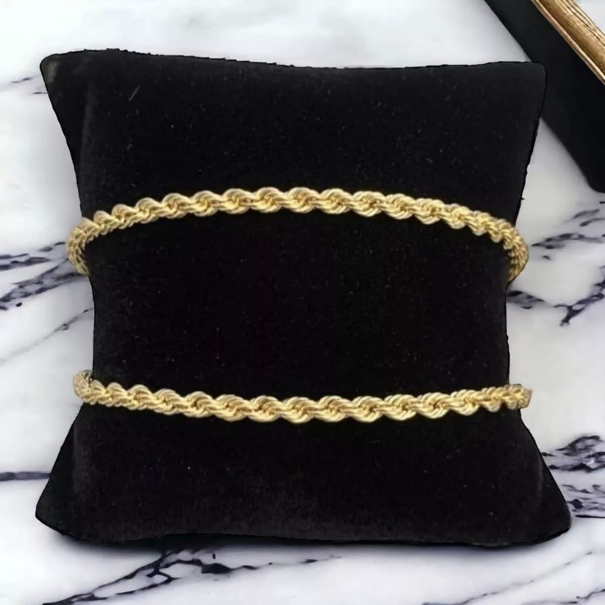 Set Torzal Cadena 65 Cm + Pulsera 18 Cm X 4 Mm Oro 10 K.