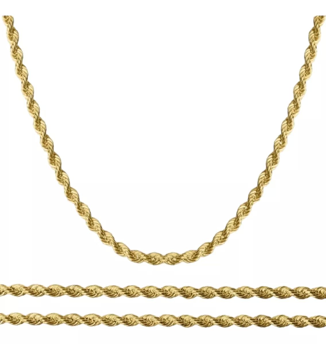 Set Torzal Cadena 65 Cm + Pulsera 18 Cm X 4 Mm Oro 10 K.