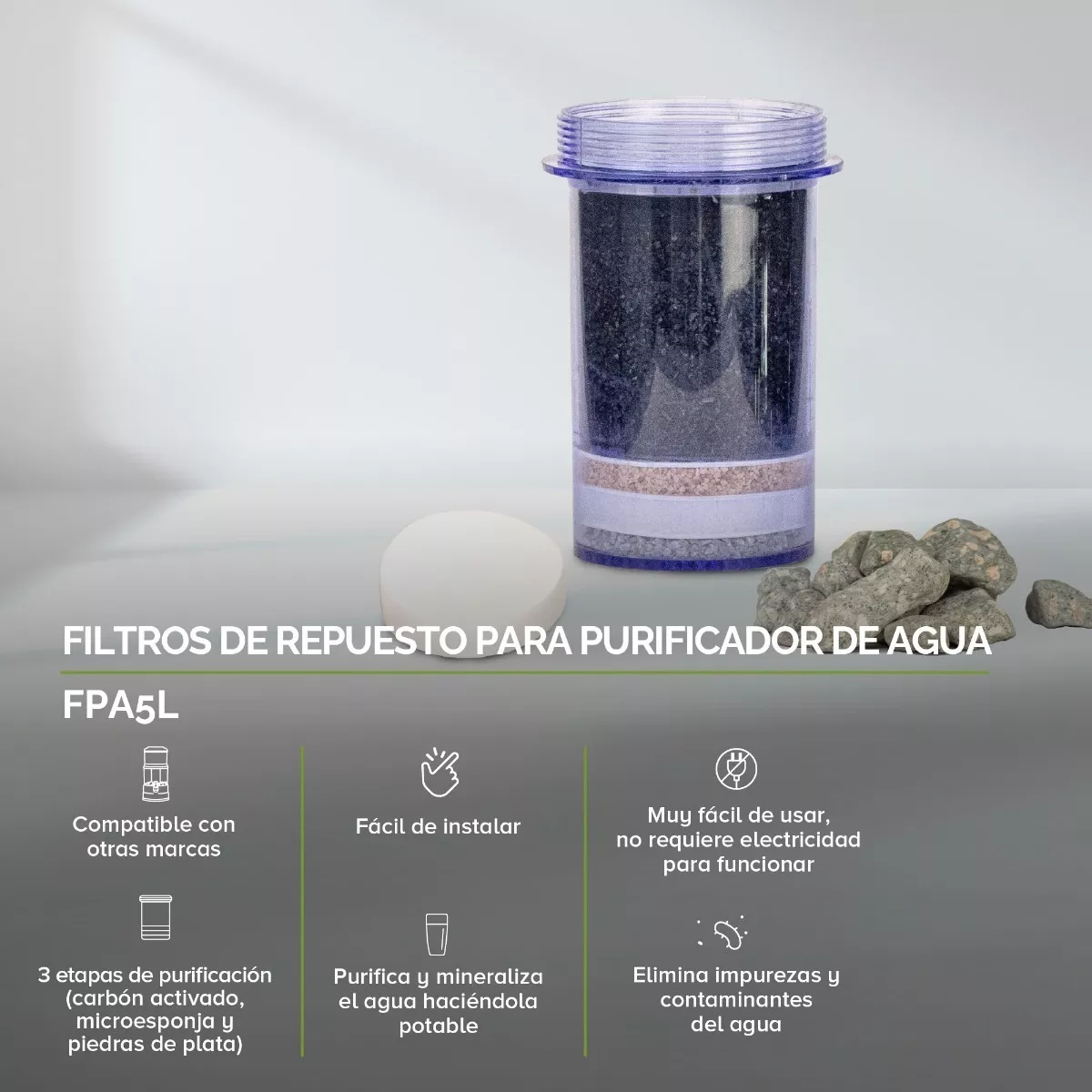 Filtro De Repuesto Para Purificador De Agua 5 Litros.