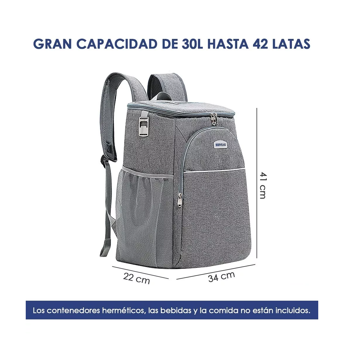 Mochila Hielera Térmica Aislada Con Destapador Botellas Impermeable