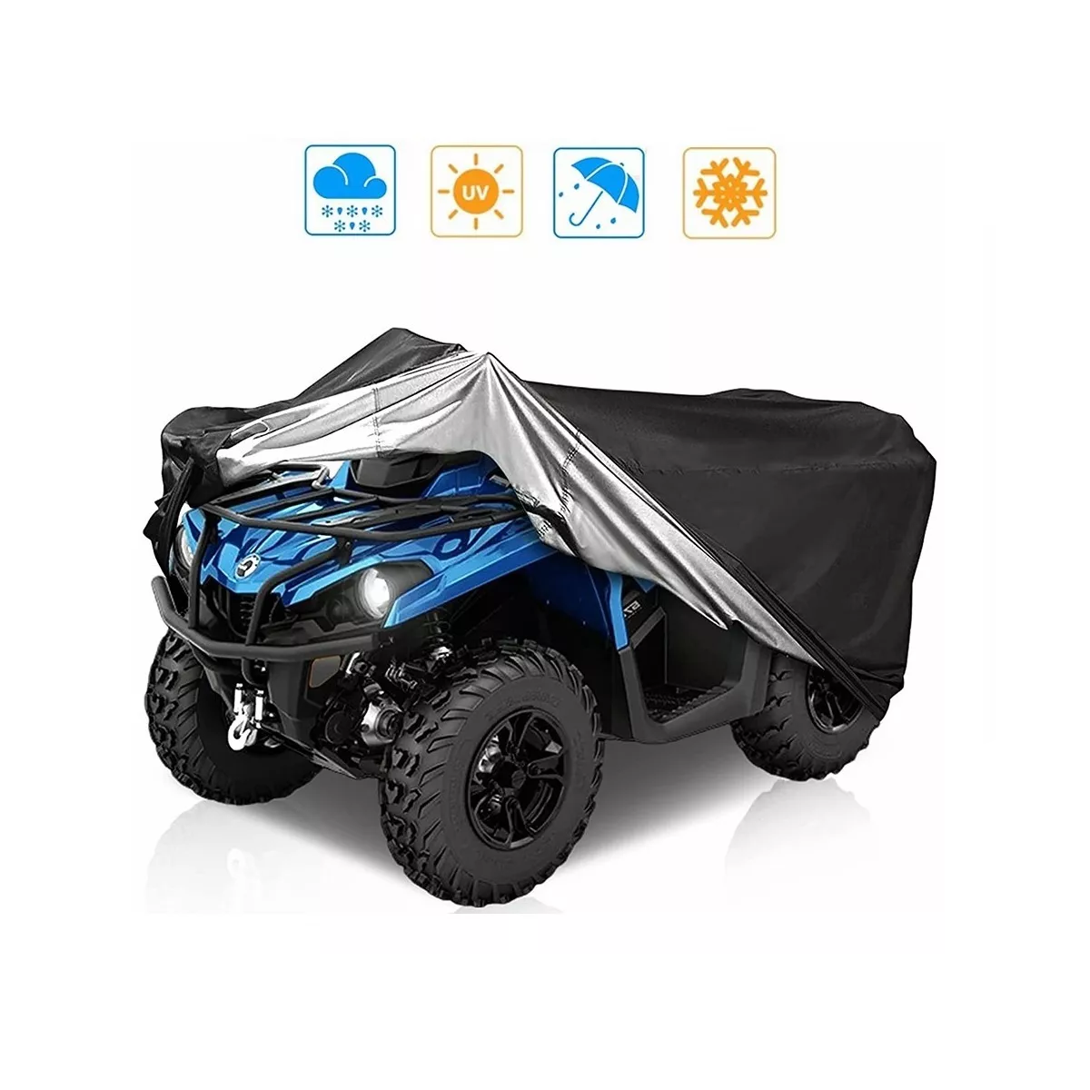 Funda Cubierta Cuatrimoto Impermeable Atv Xl Protector Moto Negro