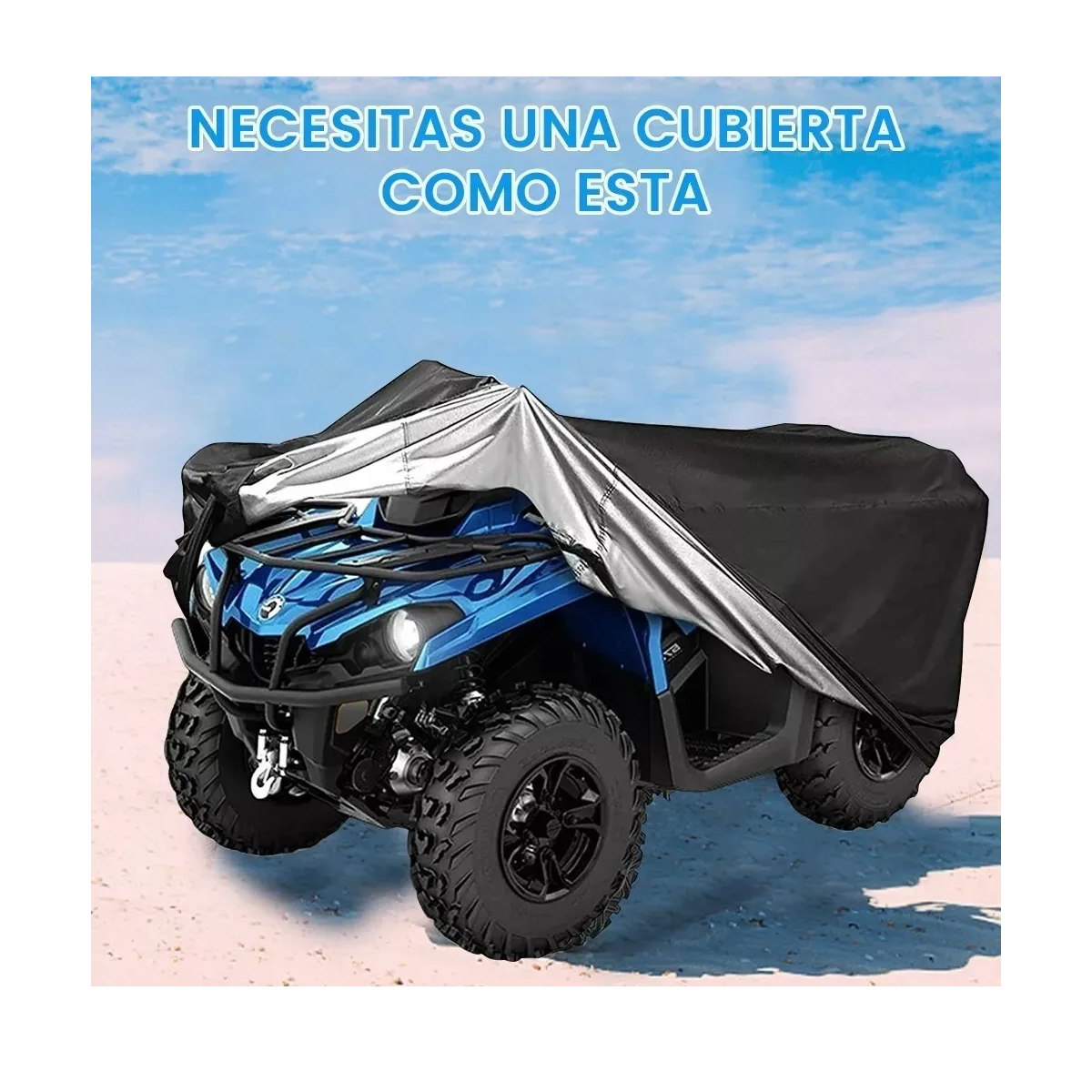 Funda Cubierta Cuatrimoto Impermeable Atv Xl Protector Moto Negro