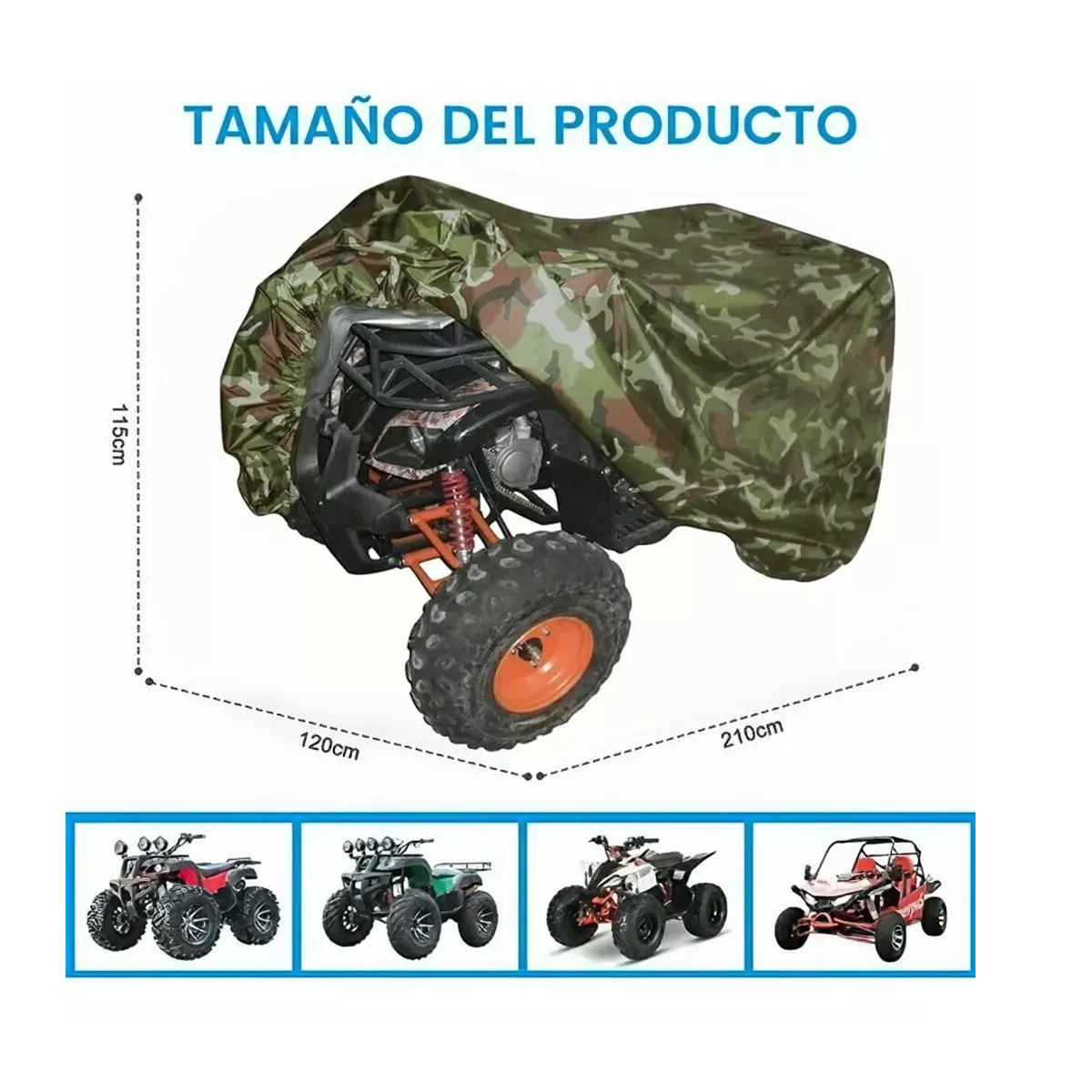 Funda Cubierta Cuatrimoto Impermeable Atv Xl Protector Moto Camuflaje