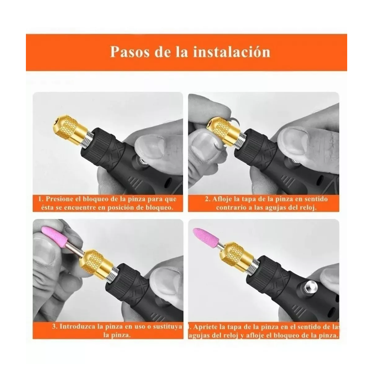 Mini Mototool Inalámbrico Taladro Esmeril Pulido Grabado Negro