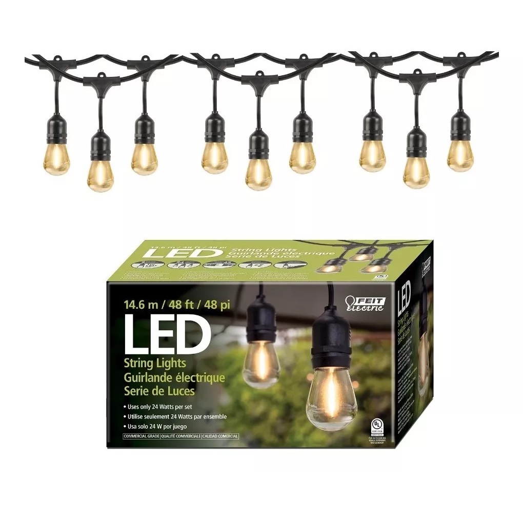 Serie de Luces Led Vintage 24 focos para exterior 14.6 metros