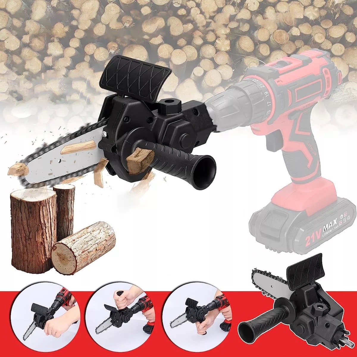 Adaptador De Taladro Sierra Recíproca Para Corte De Madera