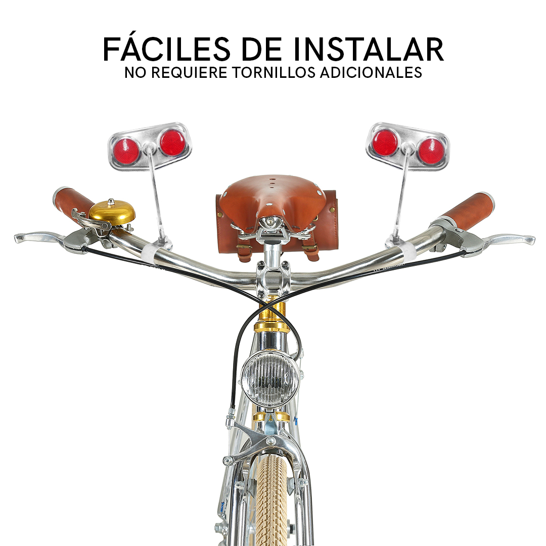 Par De Espejos Bicicleta  Rectangulares Con Reflejantes