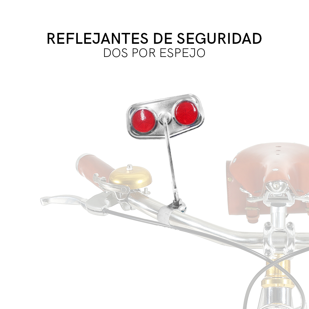 Par De Espejos Bicicleta  Rectangulares Con Reflejantes