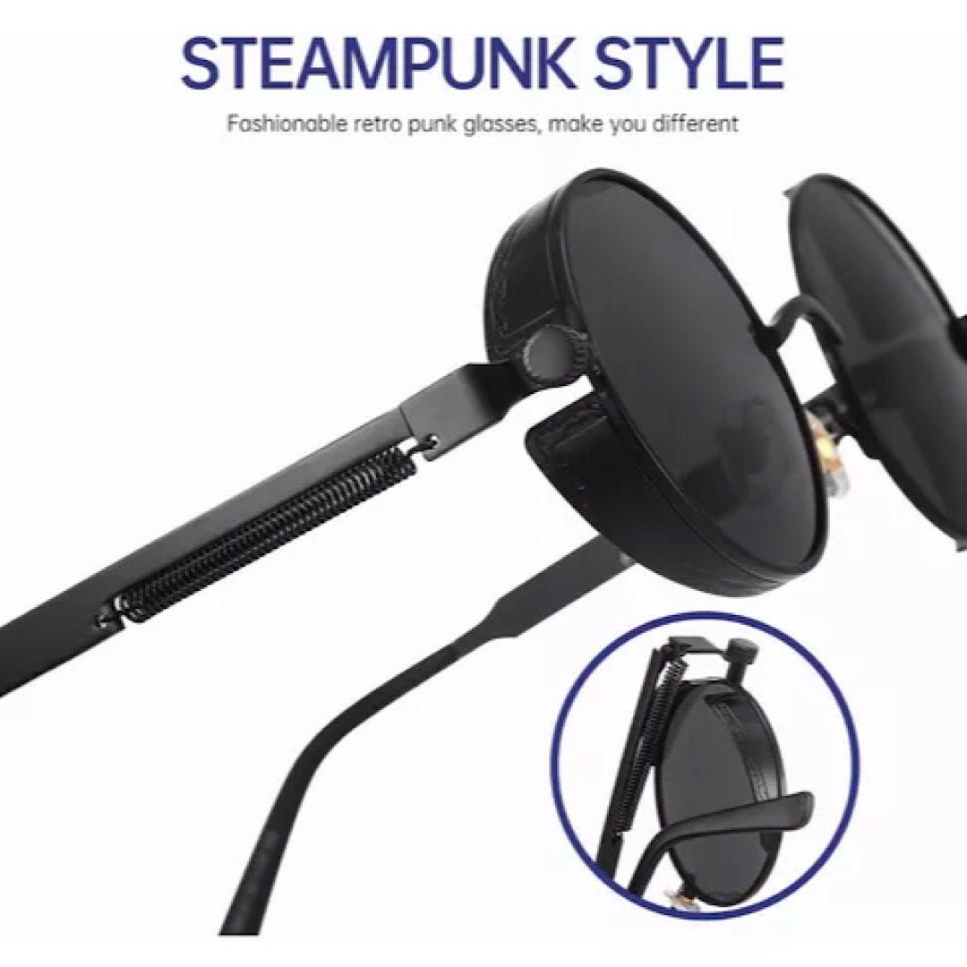 Lentes Sol Uv-400 Redondos Steampunk Unisex Matsuda Iron Man