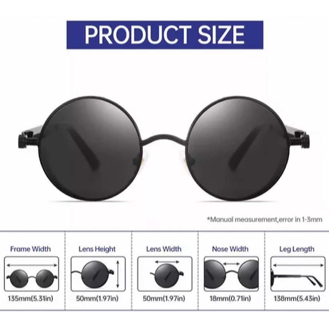 Lentes Sol Uv-400 Redondos Steampunk Unisex Matsuda Iron Man