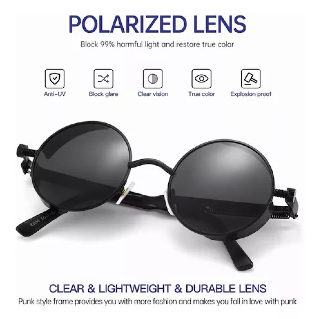 Lentes Sol Uv-400 Redondos Steampunk Unisex Matsuda Iron Man