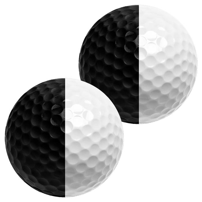 Pelotas de golf resistentes MXLFB-002-5 2 Pzas 4cm Diámetro Golf Minigolf Caucho Sintético Blanco y Negro, GolfBicolor