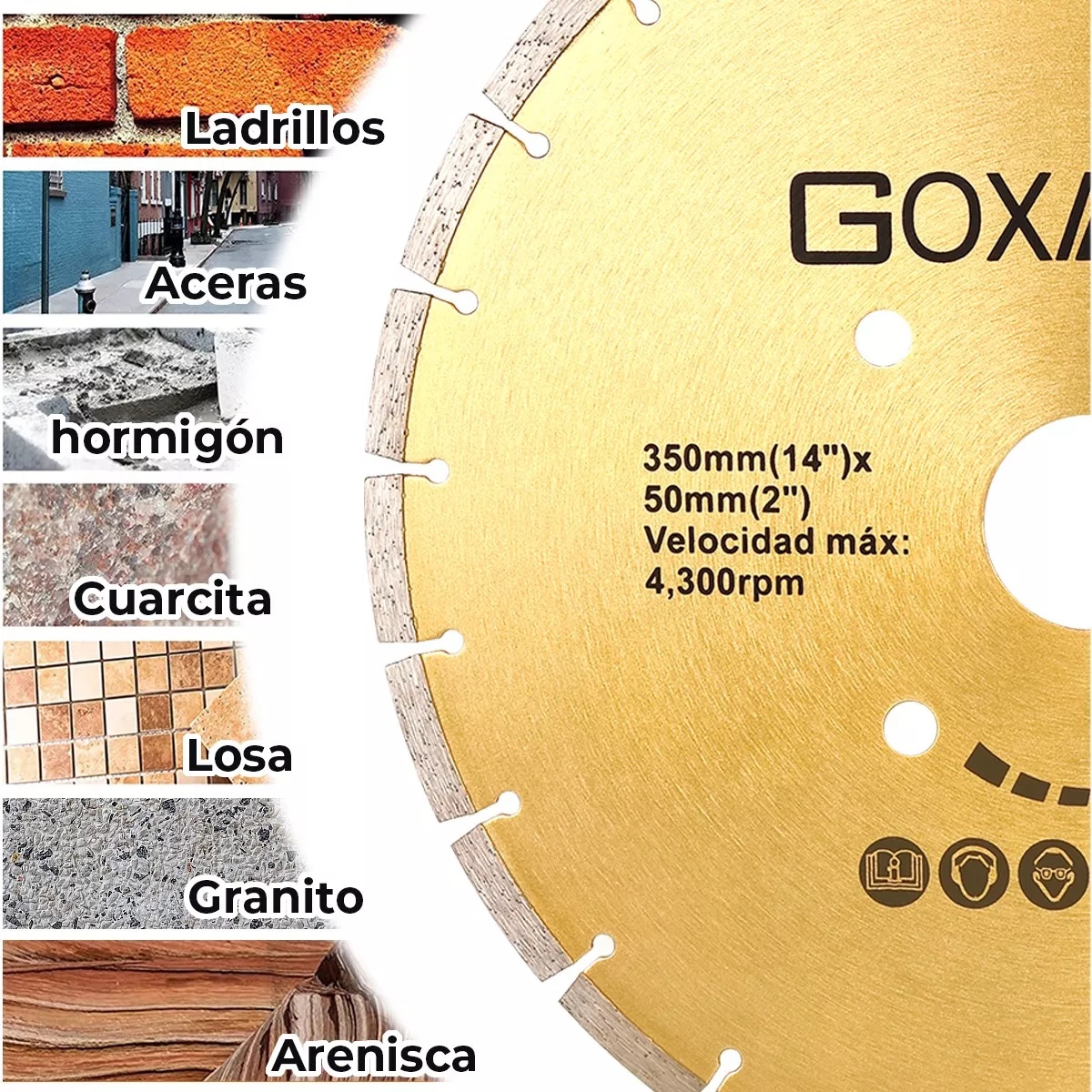  Disco De Corte Diamante Para Concreto Hormigón 14"