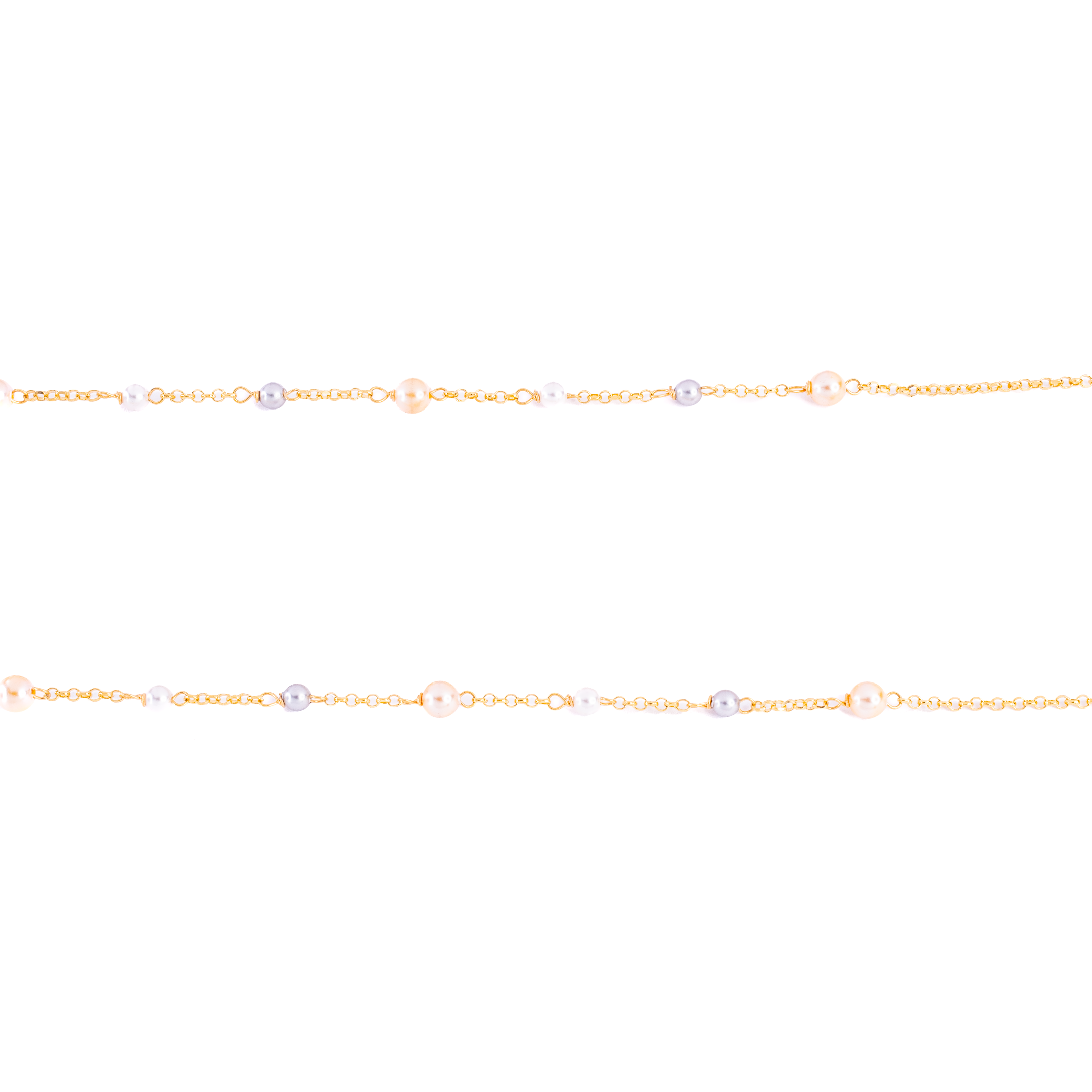 Rosario con Circonias y Perlas Oro 14 Kilates.