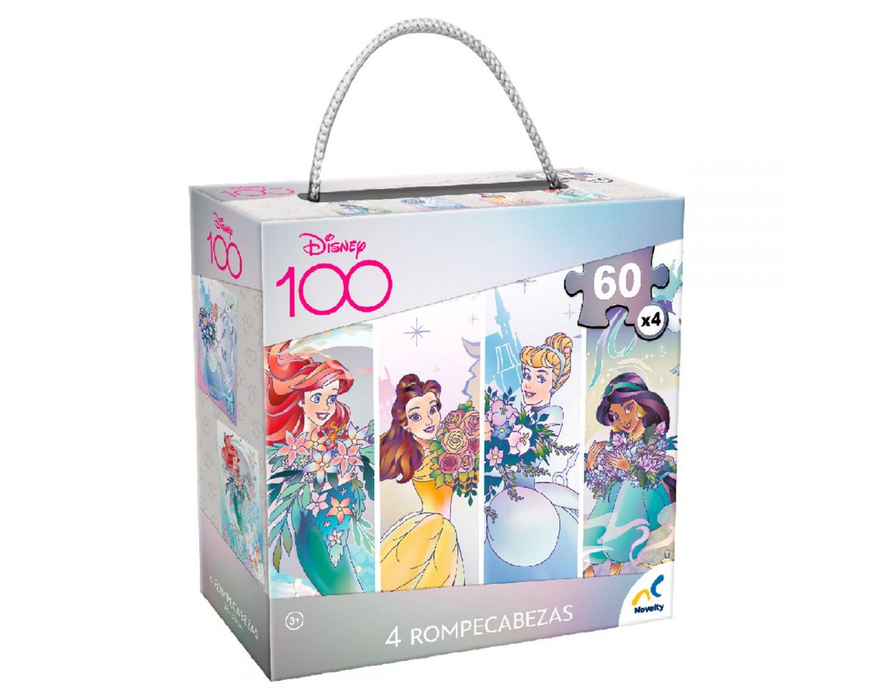 Rompecabezas 4 En 1 D100 Disney Princesas