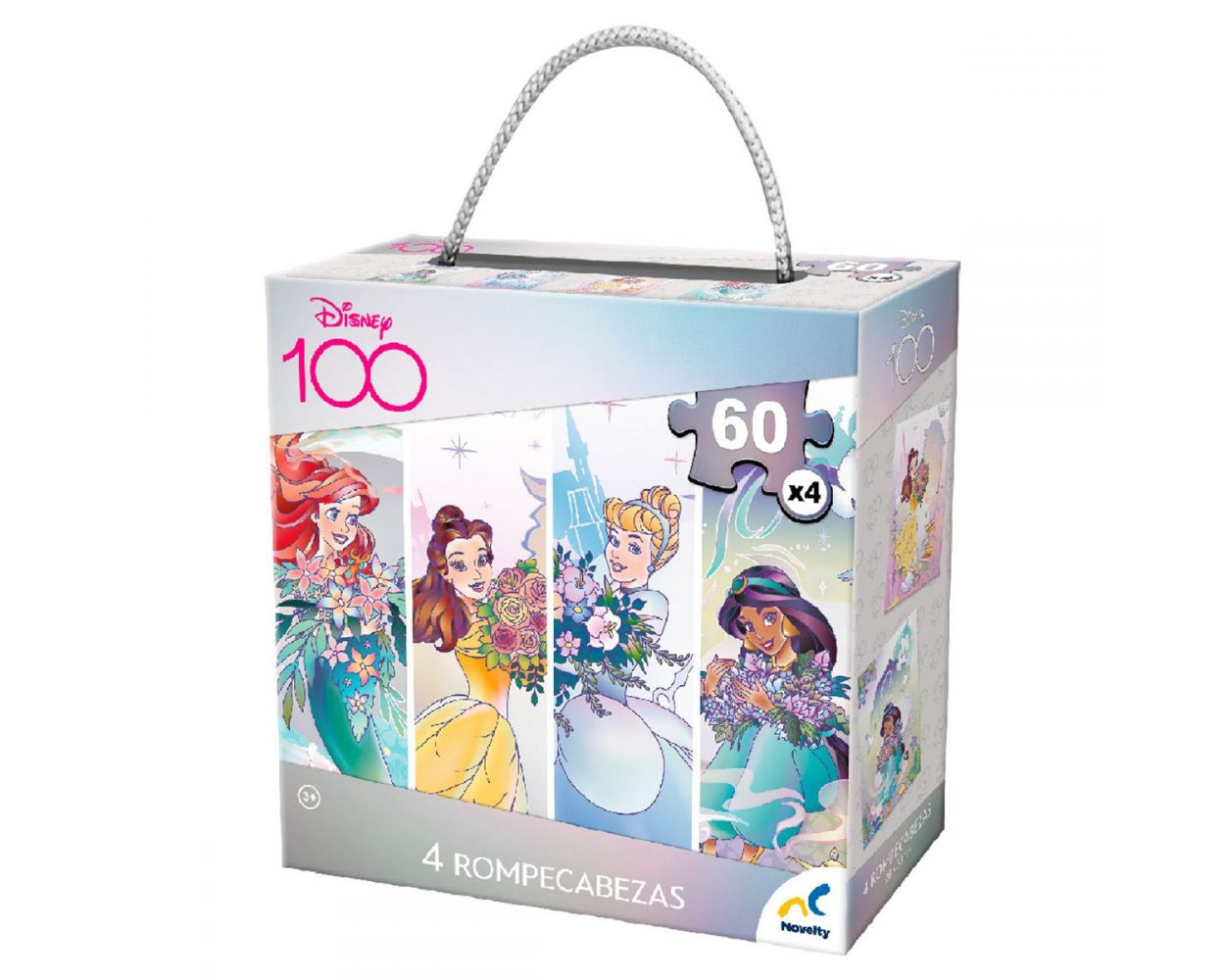 Rompecabezas 4 En 1 D100 Disney Princesas