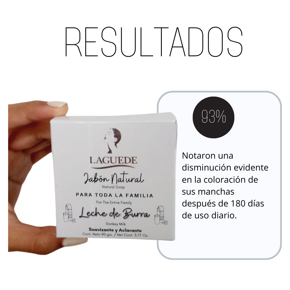 Jabón Natural Aclarante de Leche de Burra 90g 4 Piezas