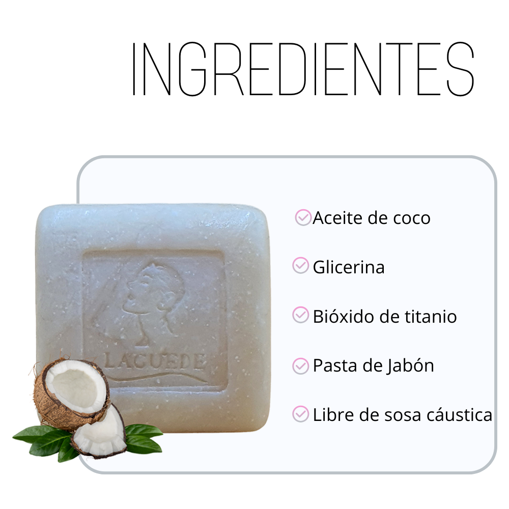 Jabón Natural Relajante de Coco 90g 4 piezas
