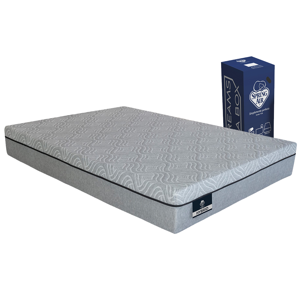 Colchón en Caja Dreams in a Box Spring Air Hybrid King Size.
