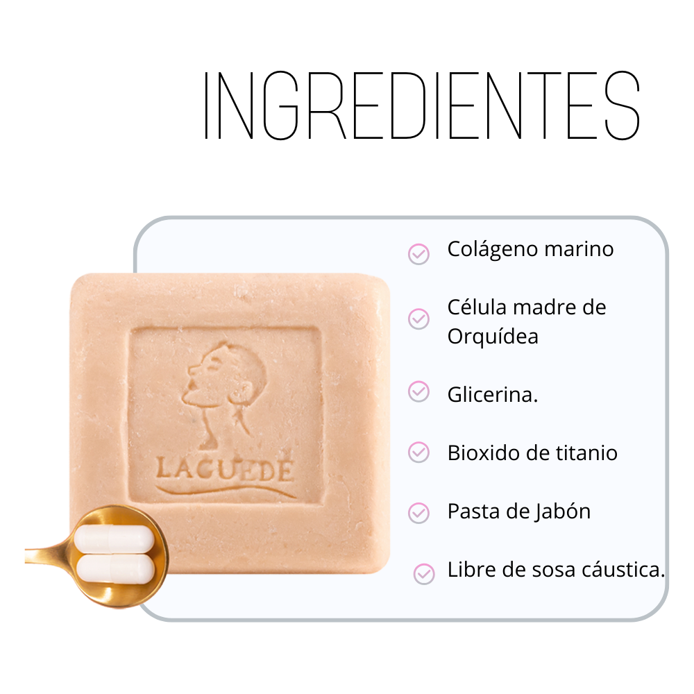 Jabón Natural Anti-edad de Colágeno 90g Laguede 4 Piezas