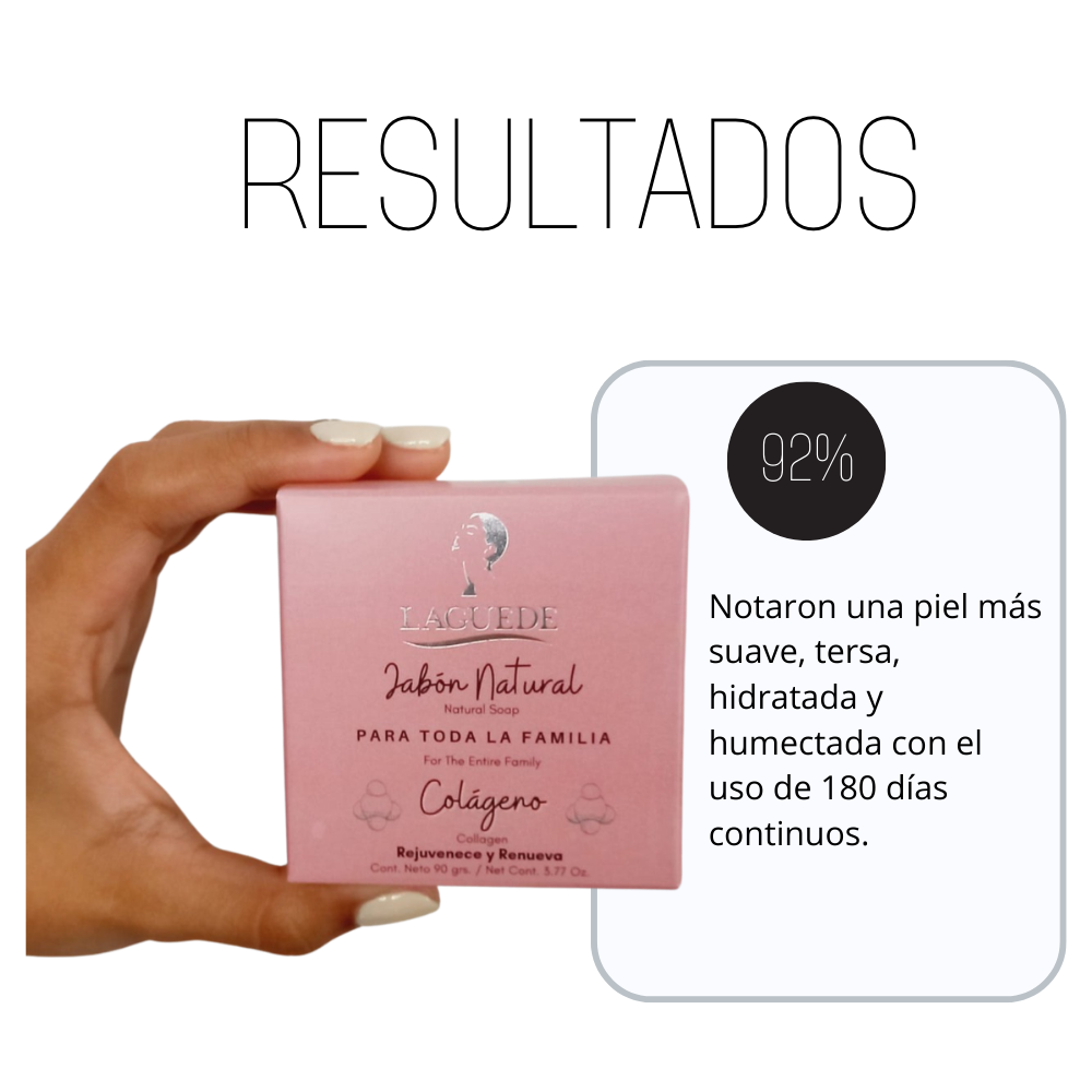 Jabón Natural Anti-edad de Colágeno 90g Laguede 4 Piezas